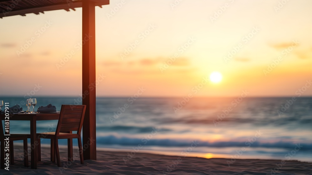 romantic beach sunset dinner table - warm color palettes romantic beach sunset dinner table - warm color palettes