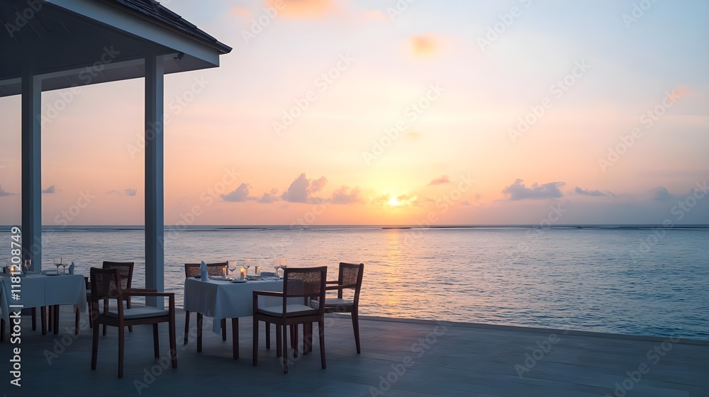romantic ocean sunset dinner table - travel and tourism romantic ocean sunset dinner table - travel and tourism
