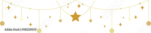 New Year Stars Hanging Decorative Element