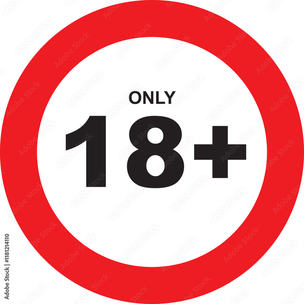 vector icon for signs specifically for ages 18+ vector icon for signs specifically for ages 18+