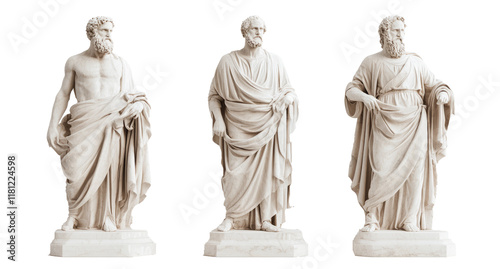 Wallpaper Mural marble statue philosophers isolated on transparent background Torontodigital.ca
