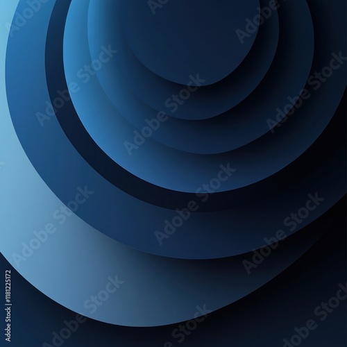 Abstract navy blue concentric circles background.