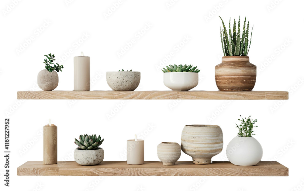 Curated Shelf Display on transparent background PNG. Curated Shelf Display on transparent background PNG.