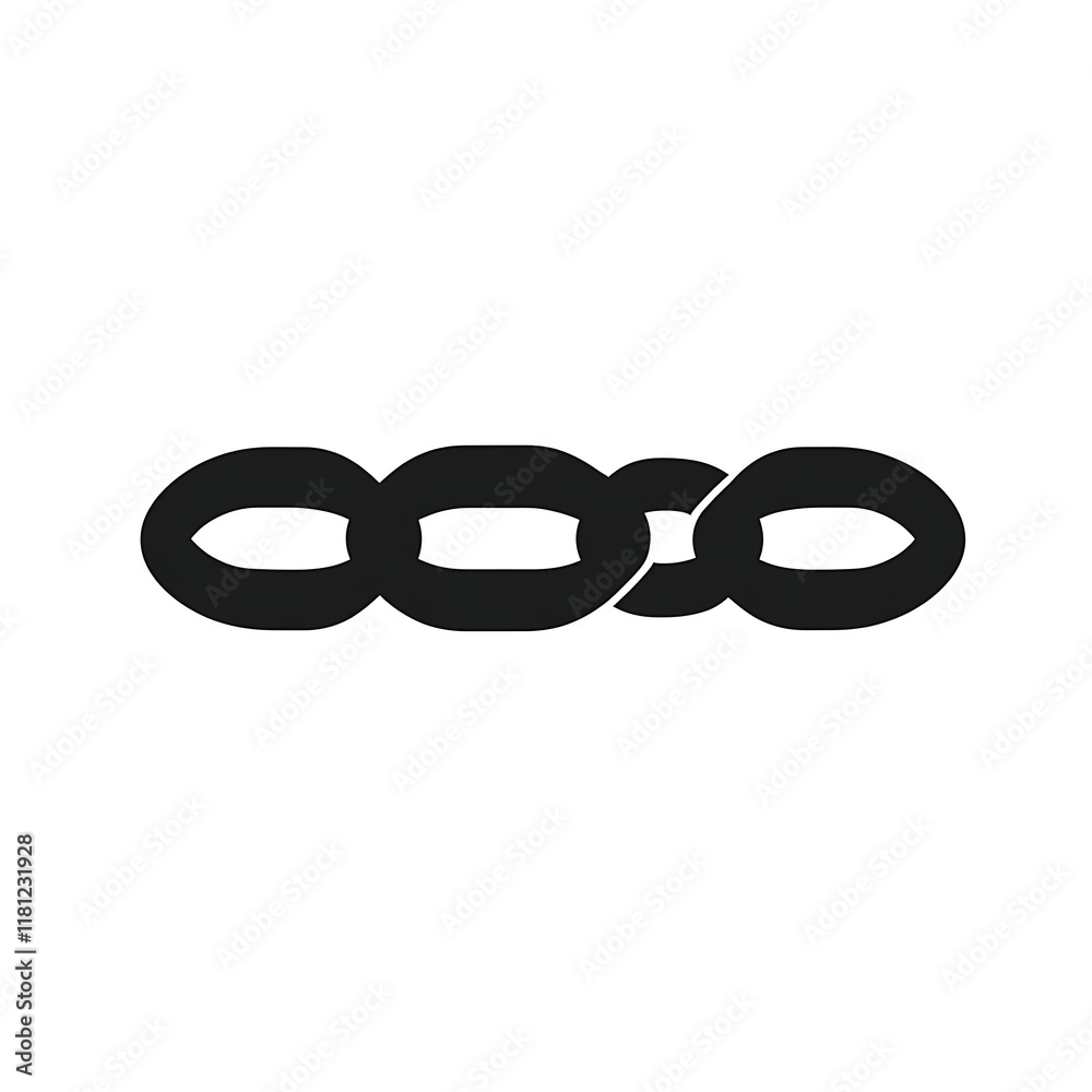 Abstract black shapes resembling linked chains. Abstract black shapes resembling linked chains.