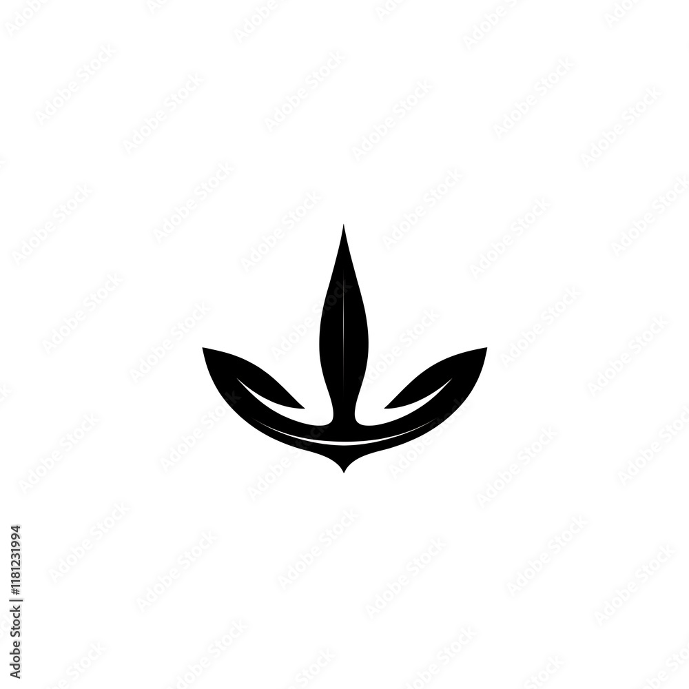 Minimalistic plant-inspired logo design. Minimalistic plant-inspired logo design.