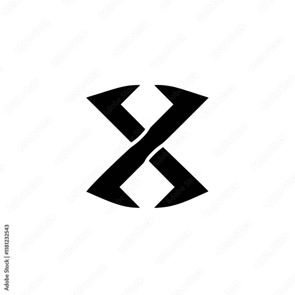 Abstract logo design featuring intersecting shapes. Abstract logo design featuring intersecting shapes.
