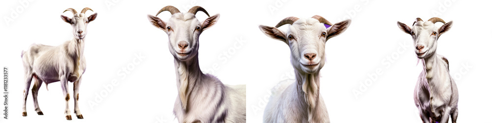 Fototapeta premium four cheerful goats in various poses