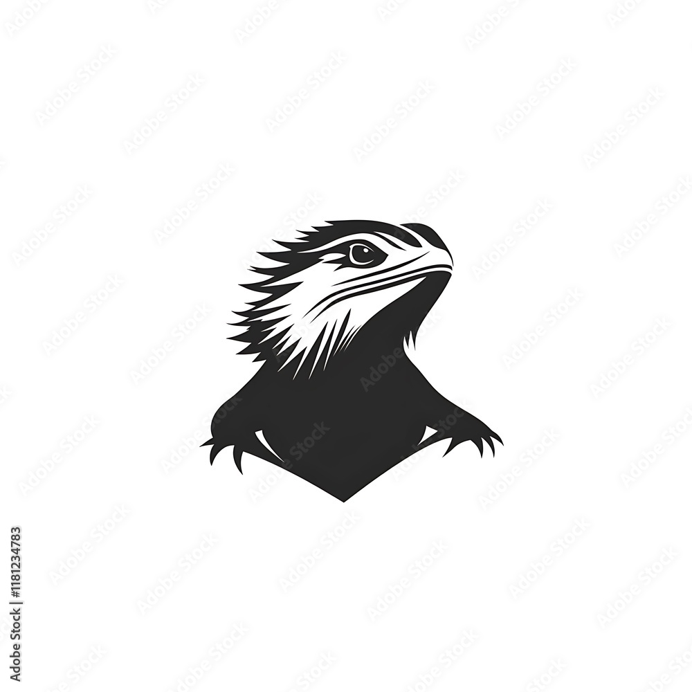Fototapeta premium Stylized illustration of a lizard's head.