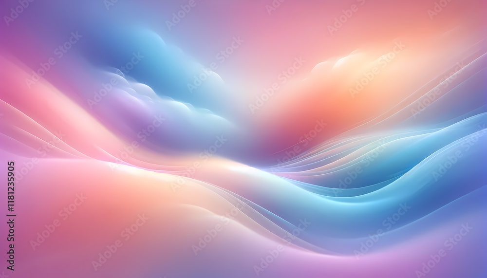 Obraz premium Dreamy glowing clouds blending softly, with vibrant colors, perfect for background and wallpaper