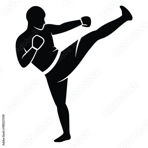 boxing silhouette of a person