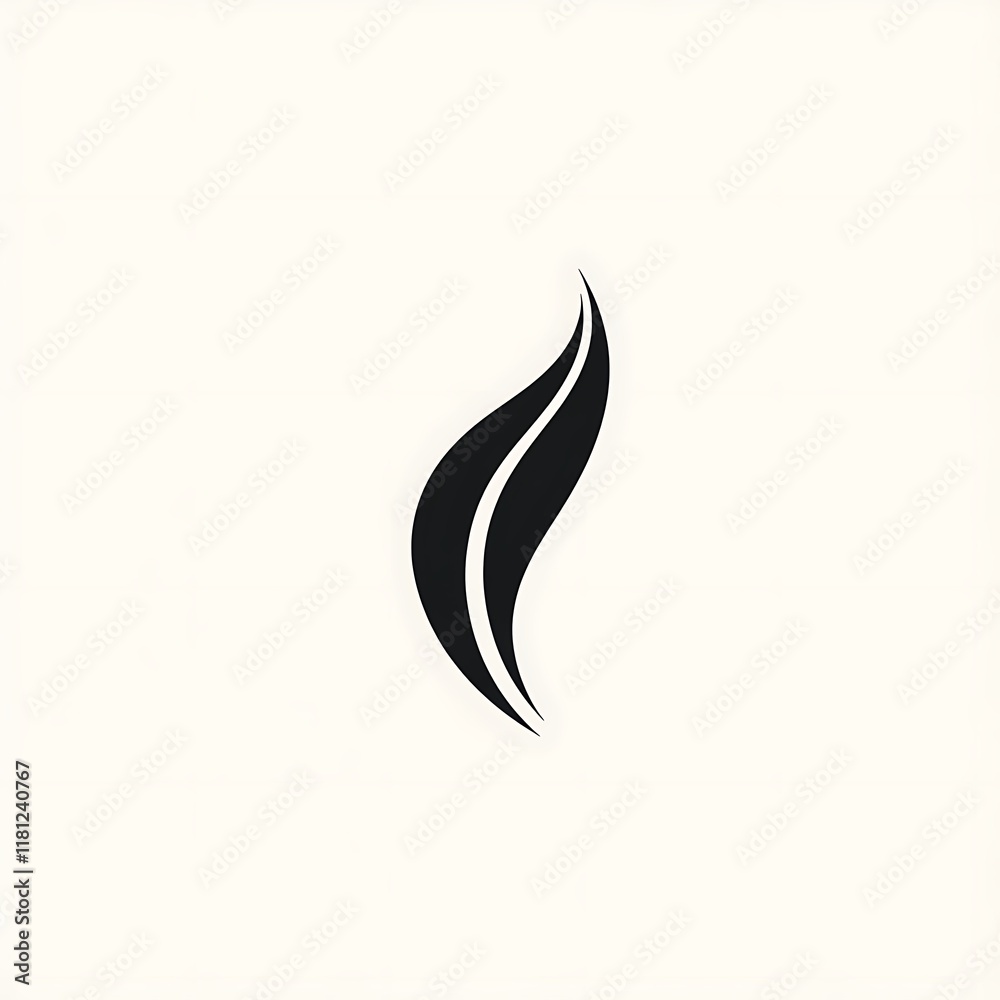 Obraz premium Abstract black flame-like graphic design element.