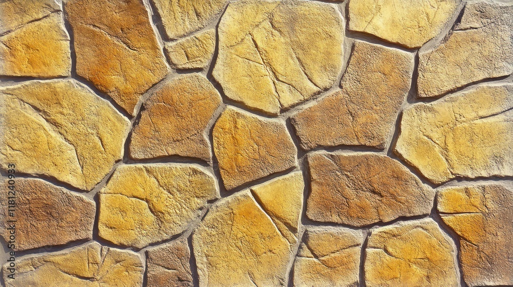 Irregular Stone Wall Texture: Golden Hues and Rustic Charm Irregular Stone Wall Texture: Golden Hues and Rustic Charm