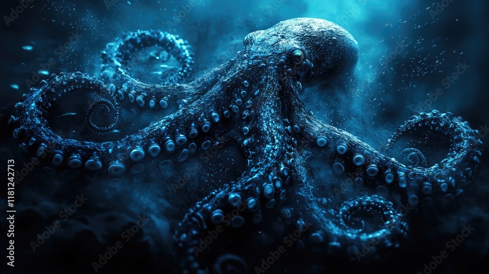 Majestic Ocean Octopus: A Deep Sea Enigma. Explore the mysterious depths and encounter a breathtaking underwater creature in this digital art piece. Majestic Ocean Octopus: A Deep Sea Enigma. Explore the mysterious depths and encounter a breathtaking underwater creature in this digital art piece.