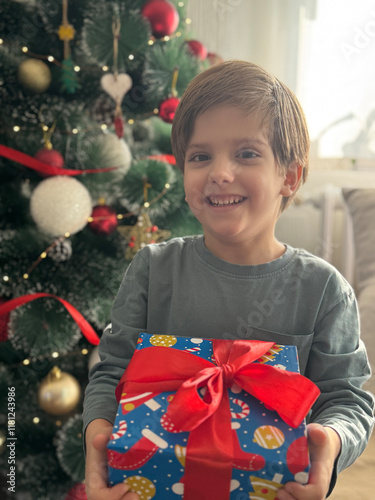 Delight of a Boy on Christmas Morning