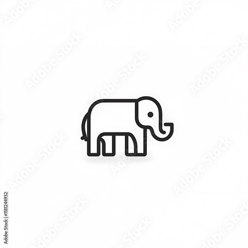 Simple line drawing of an elephant.