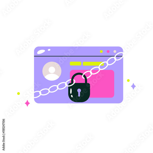 Secure Website With Lock Icon In Flat Vector Illustration Symbolizing Privacy, Security, And Digital Protection, Isolated On White Background