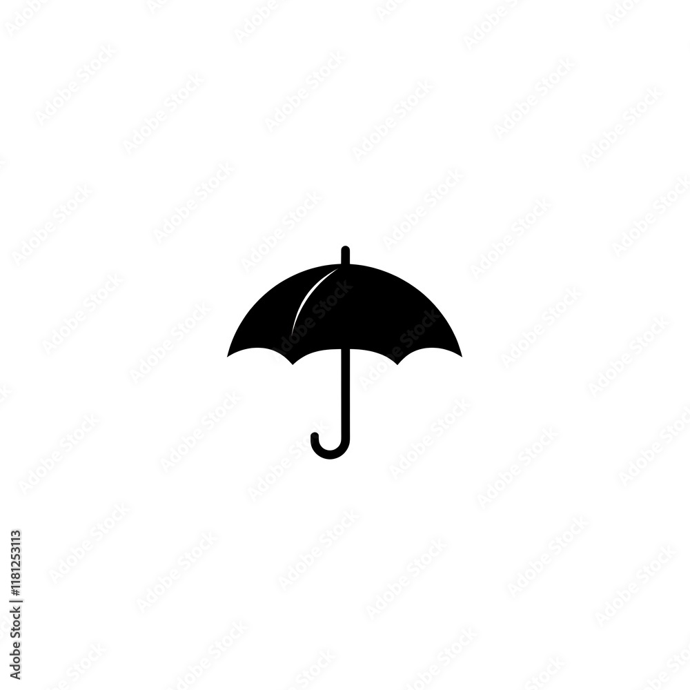 Simple black umbrella icon on white background. Simple black umbrella icon on white background.