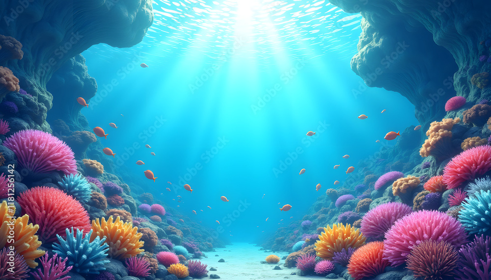 Naklejka premium Vibrant Coral Reef