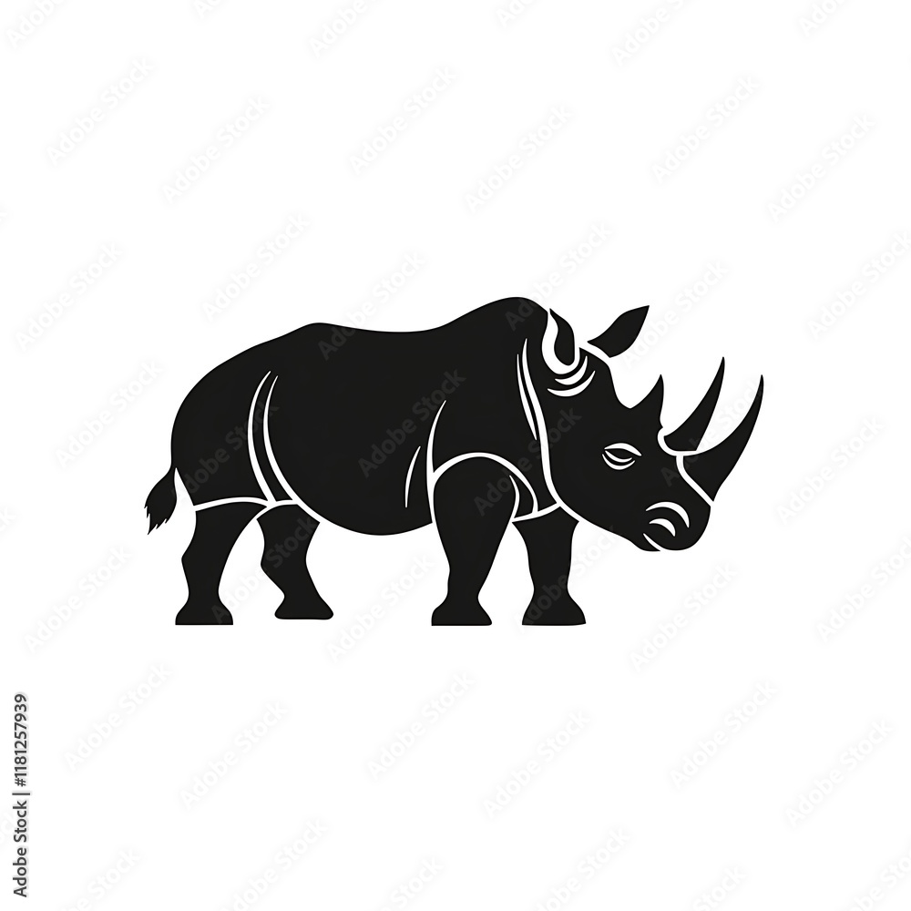 Obraz premium Silhouette of a rhinoceros.