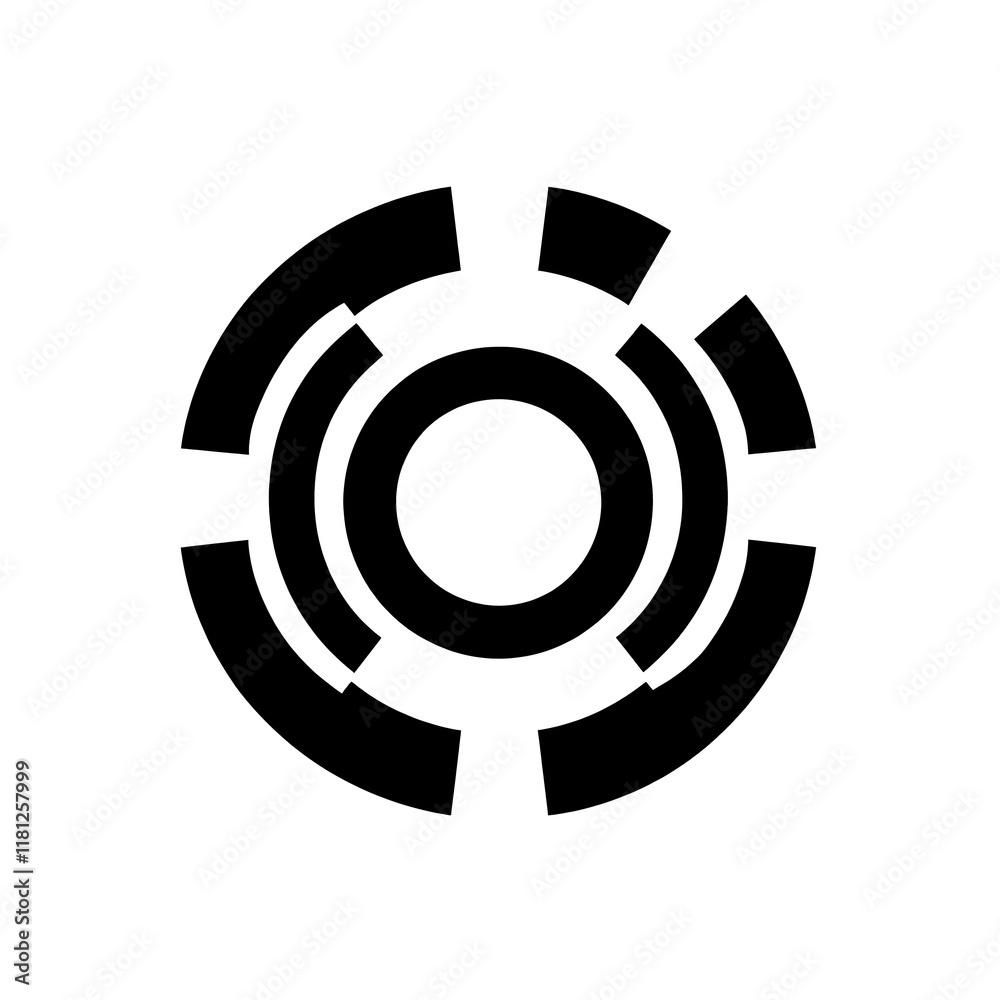 Abstract circular black and white graphic design element. Abstract circular black and white graphic design element.