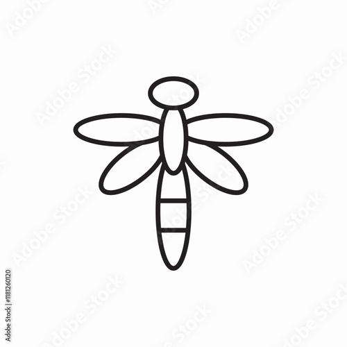 Dragonfly Nature Insect Wildlife Control icon vector sign