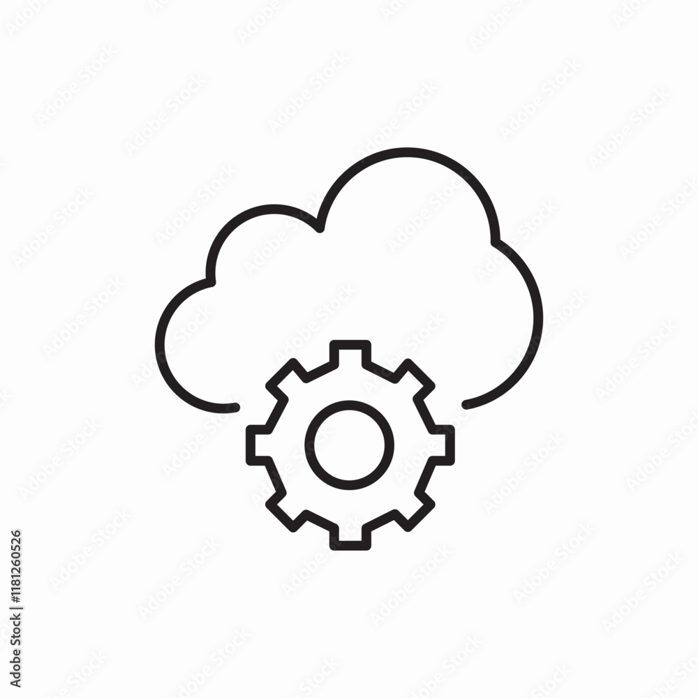 Cloud Settings Configuration System Network icon vector sign Cloud Settings Configuration System Network icon vector sign