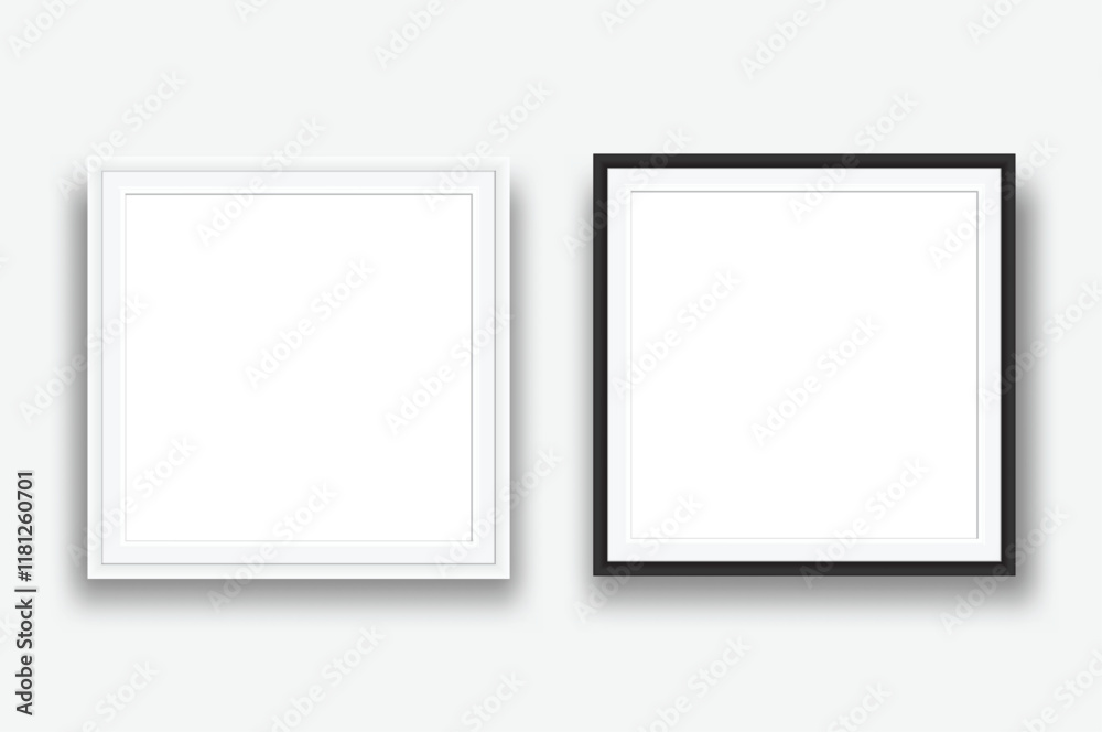 Realistic Square blank plastic or wood frame photo mockup. Empty wall photo framing template isolated on background. Vector mockup for picture, painting, poster, photographs or art gallery
Realistic Square blank plastic or wood frame photo mockup. Empty wall photo framing template isolated on background. Vector mockup for picture, painting, poster, photographs or art gallery