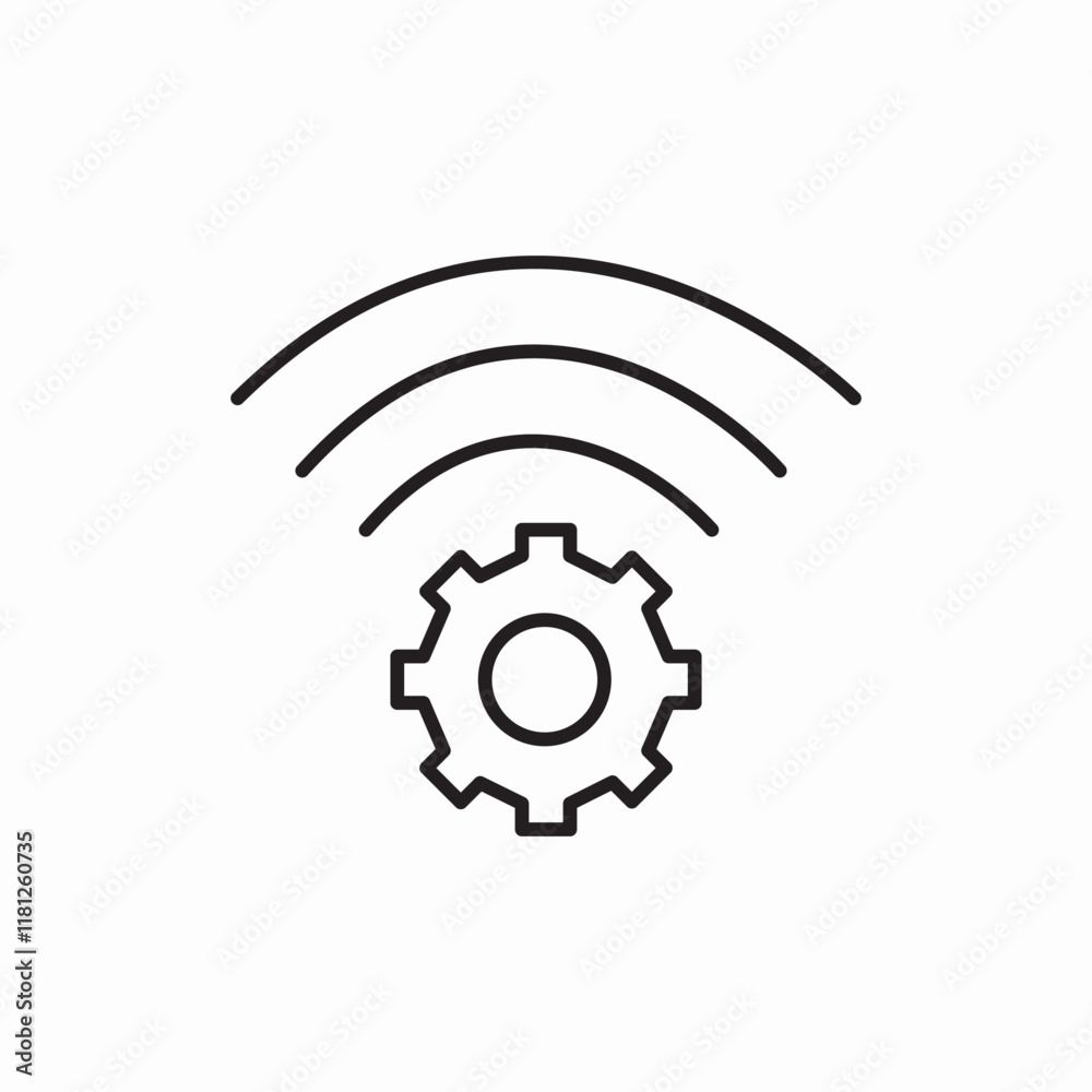 Wireless gear Settings Connection Network Configuration icon vector sign Wireless gear Settings Connection Network Configuration icon vector sign