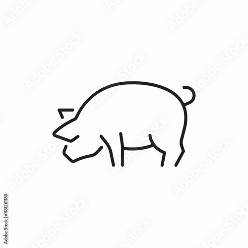 Pig farm Livestock Animal Domestic icon vector sign
