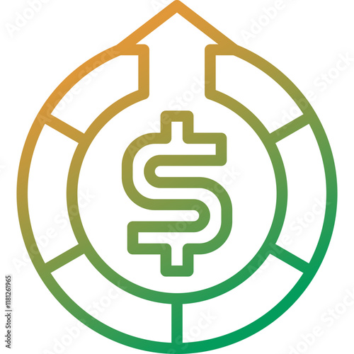 expense gradient line icon