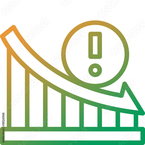 downturn gradient line icon