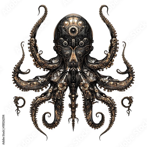 Steampunk octopus robot design. photo