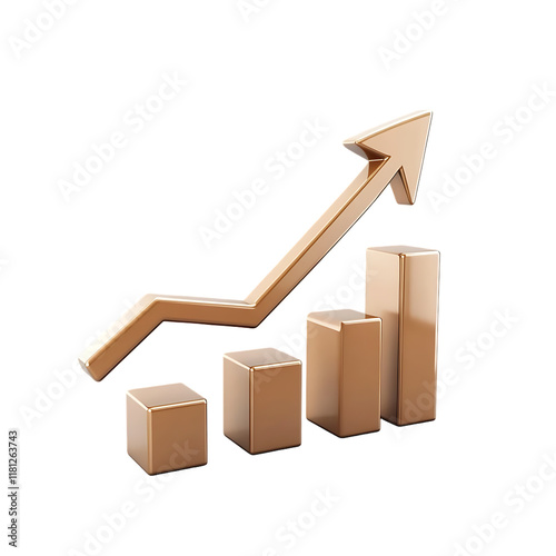 business graph showing growth3d background grow 3d icon investment finance business photo