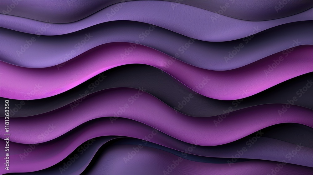 Obraz premium Abstract purple and black wavy layered pattern for modern background design