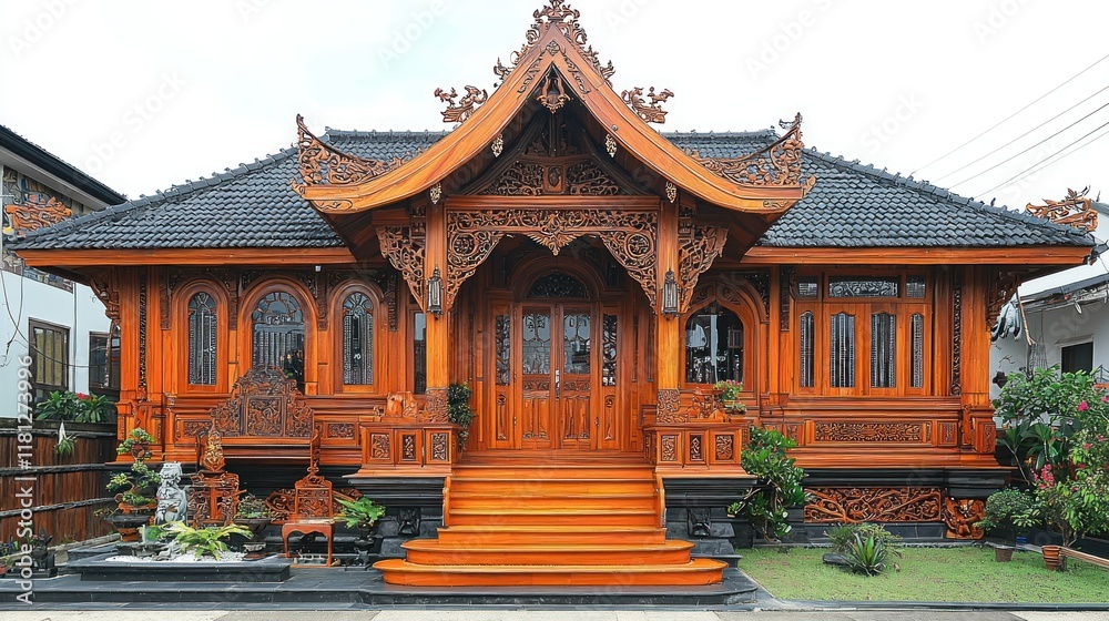 Magnificent Javanese House: Intricate Carving and Architectural Splendor Magnificent Javanese House: Intricate Carving and Architectural Splendor