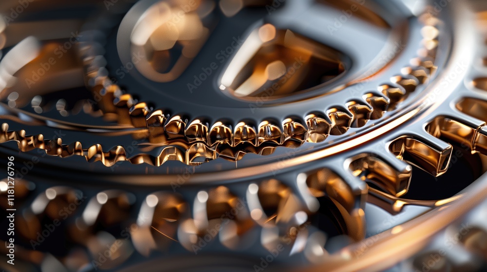 Intricate gear mechanism in industrial metallic design Intricate gear mechanism in industrial metallic design