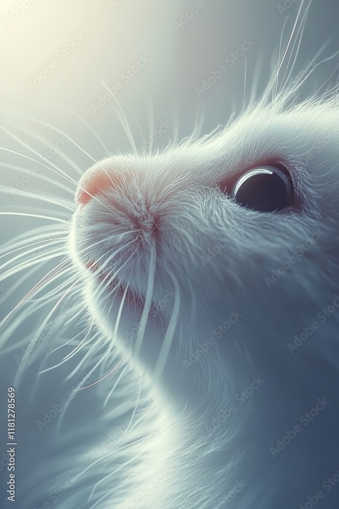 A close-up of a fluffy white rabbit with expressive eyes and delicate whiskers. A close-up of a fluffy white rabbit with expressive eyes and delicate whiskers.