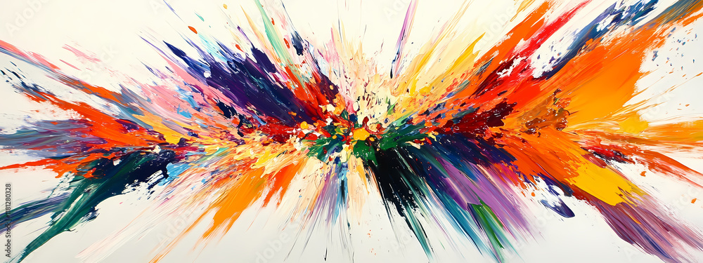 Radiant bursts of paint in all directions Radiant bursts of paint in all directions
