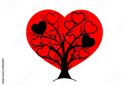 valentine day heart shaped tree of love design vector