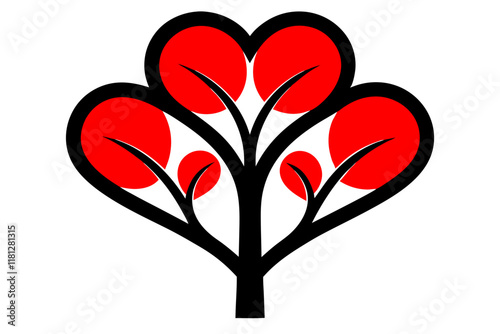 valentine day heart shaped tree of love design vector