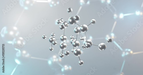 Muscarine rotating 3d molecule, molecular structure of neurotransmitter, seamless video photo