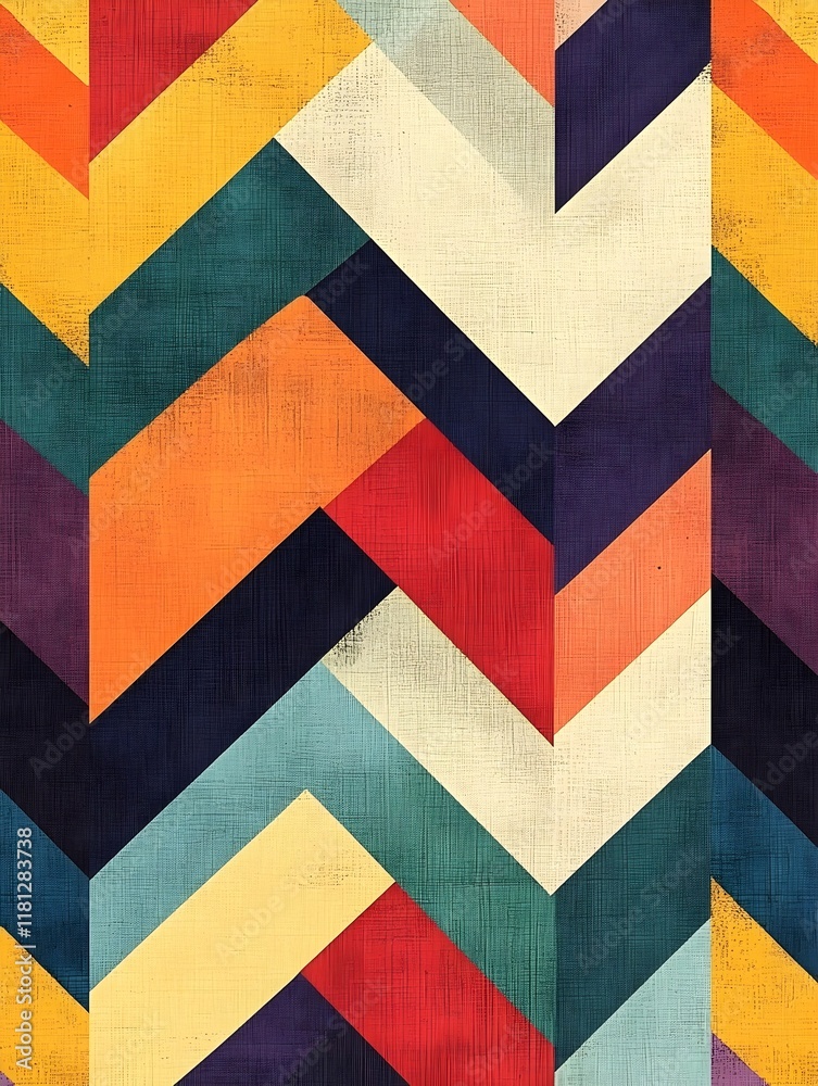 Fototapeta premium A seamless design featuring multicolored chevron stripes with soft edges