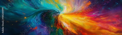 Wallpaper Mural Vibrant Swirl of Cosmic Colors in Abstract Fluid Art Composition Torontodigital.ca