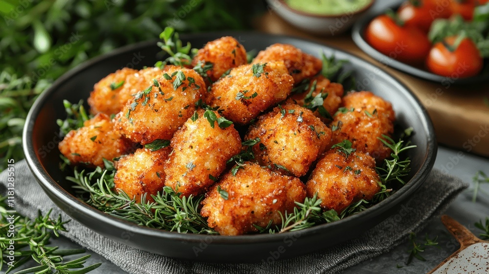 Crispy Fried Cheese Bites with Herbs Crispy Fried Cheese Bites with Herbs