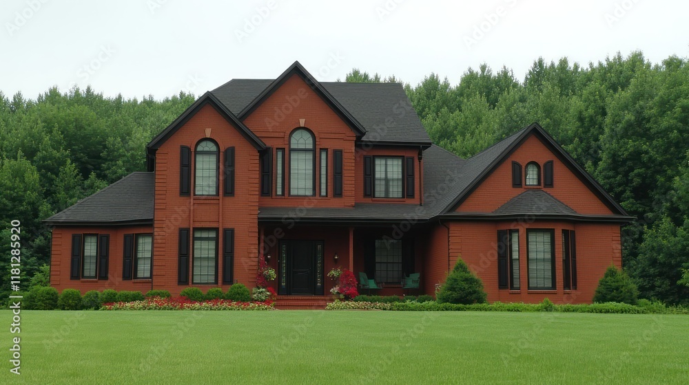 Obraz premium Luxury Brick House in the Woods