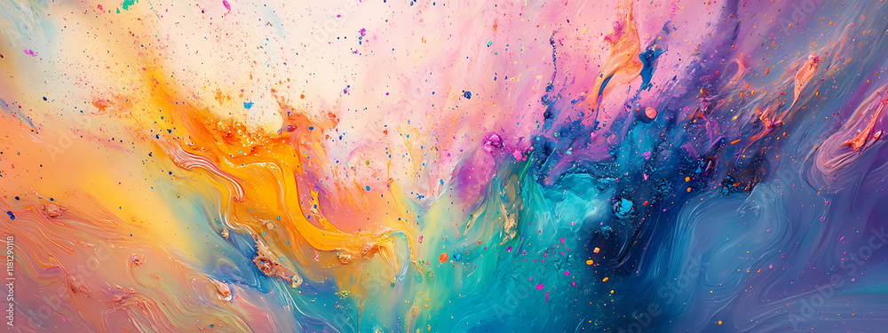 custom made wallpaper toronto digitalExplosive burst of rainbow colors