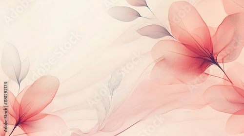 Delicate Pink Floral Abstract Art Design photo