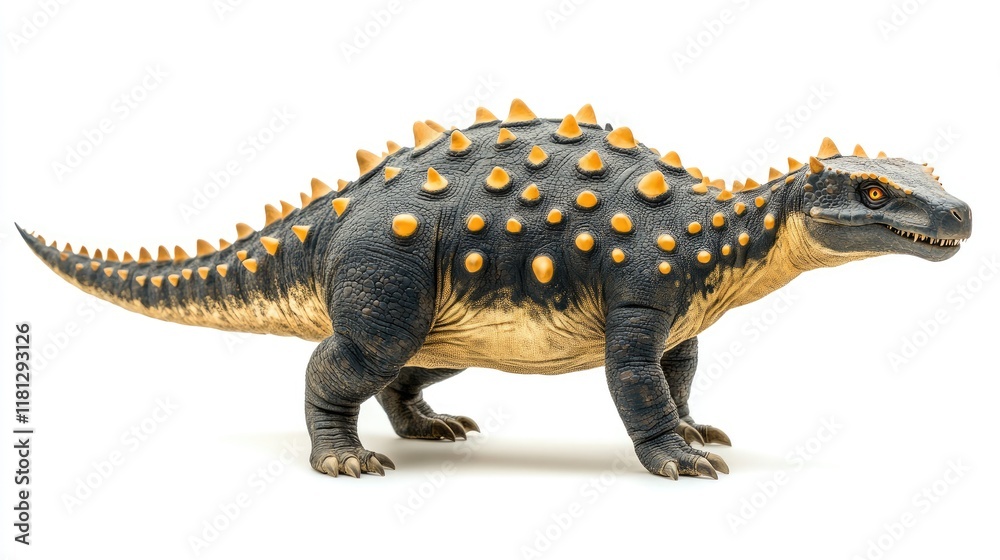 Obraz premium A detailed model of a dinosaur with spikes, showcasing its unique features.