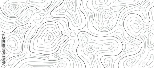 Topographic map pattern background vector. Abstract  line contour mountain terrain map background. Vintage outdoors style wallpaper.