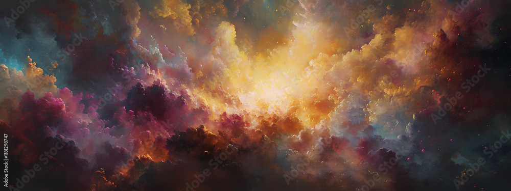 Fototapeta premium Energetic explosion of multicolored powders